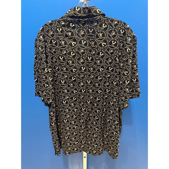 True Religion Mens Resort Shirt Jet Black NWT Size L - Picture 5 of 6